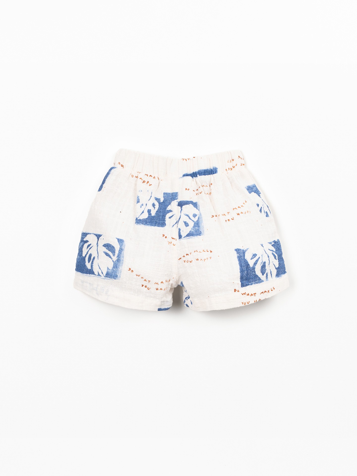 Calção de tecido com estampado de monsteras