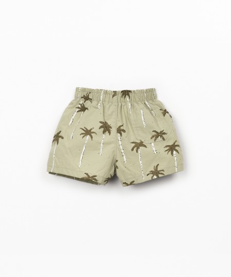 Calção de banho com estampado de palmeiras