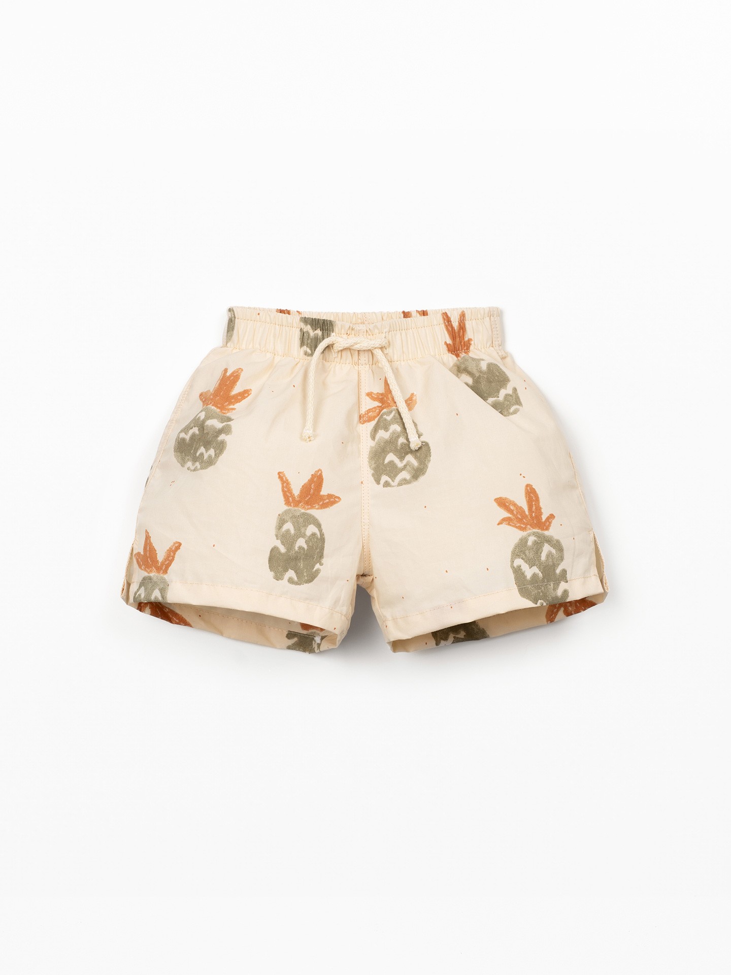 Swim shorts with palm pineapple print