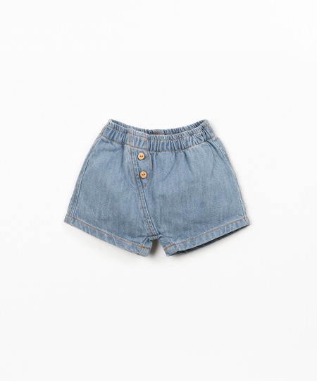 Cotton denim shorts
