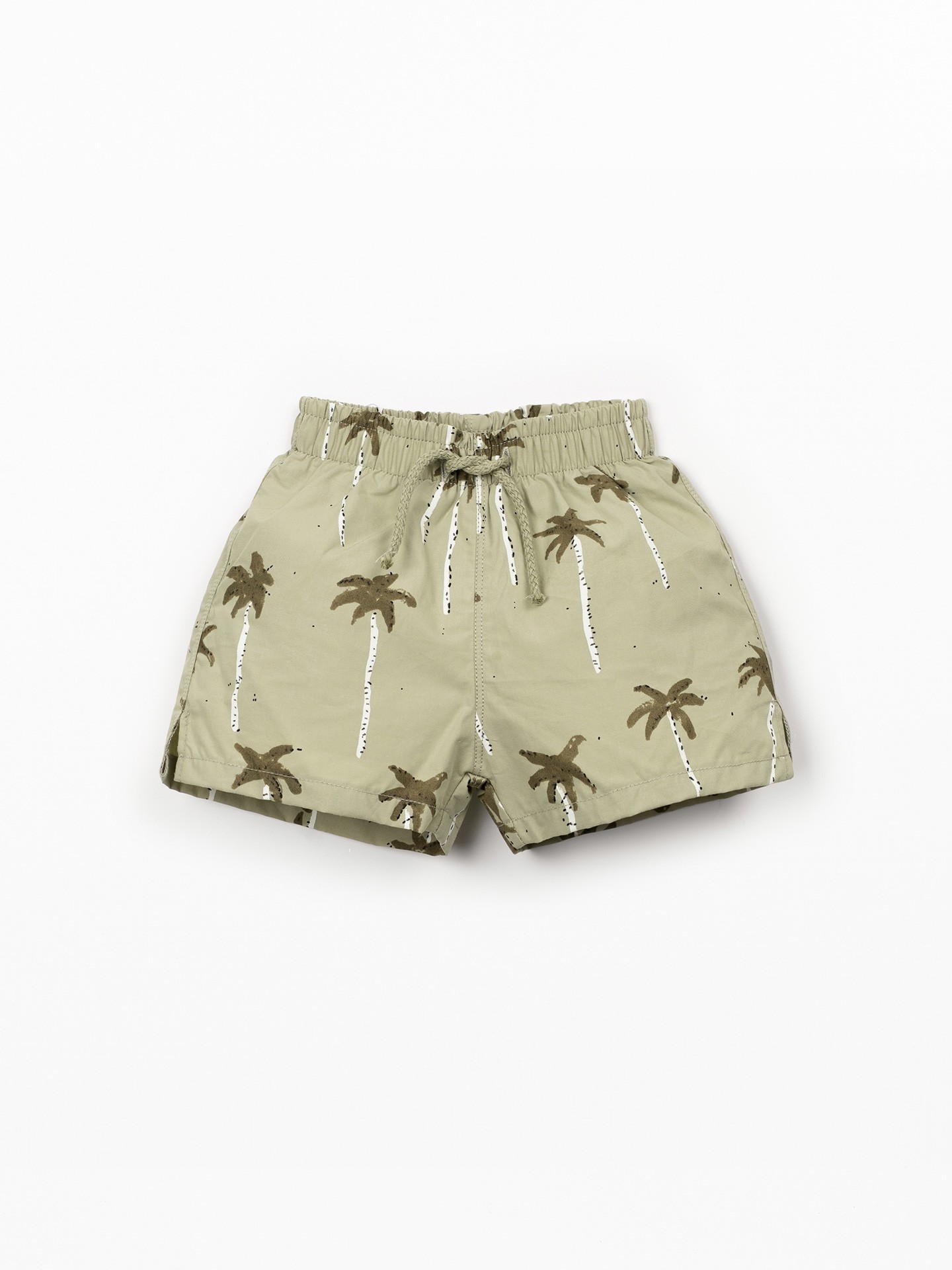 Swim shorts with palm tree print