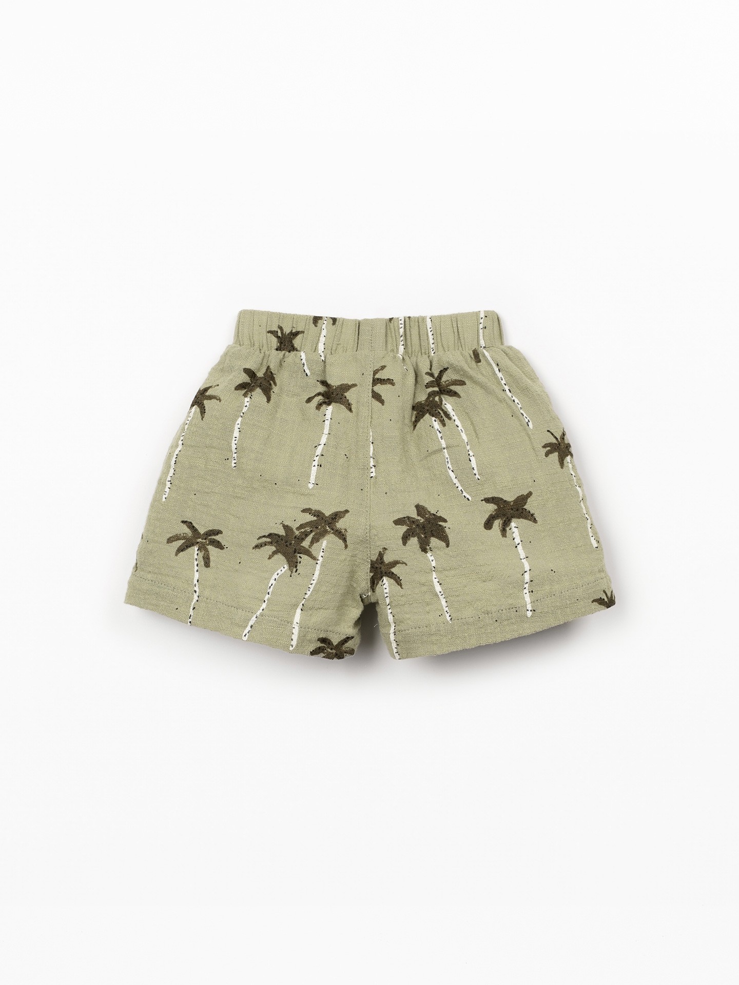 Calção de tecido com estampado de palmeiras