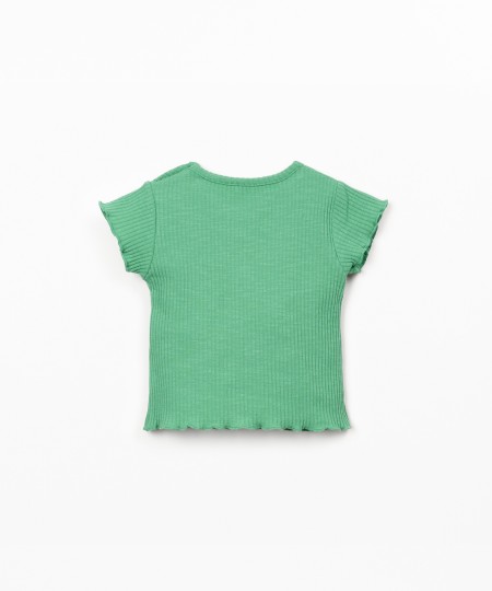 T-shirt en jersey côtelé de coton biologique