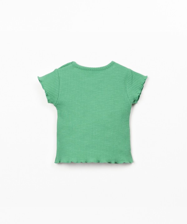 T-shirt in ribbed organic cotton jersey