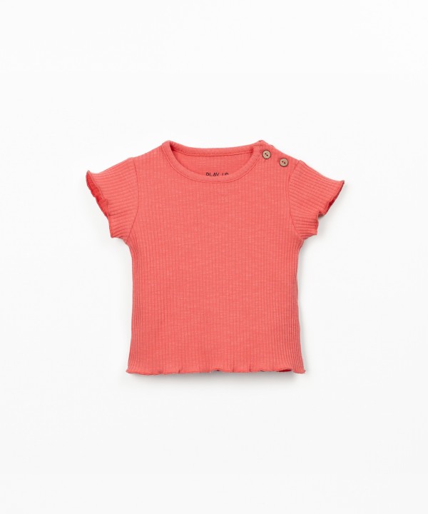 T-shirt in ribbed organic cotton jersey
