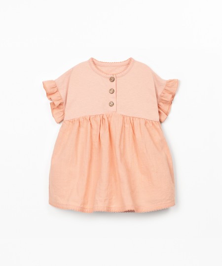 Vestido combinado em algod�o org�nico e algod�o reciclado