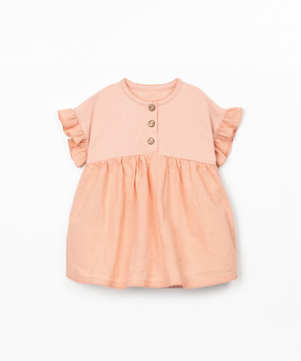 Vestido combinado em algod�o org�nico e algod�o reciclado