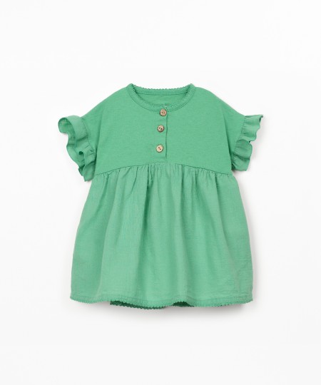 Vestido combinado em algod�o org�nico e algod�o reciclado