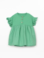 Vestido combinado em algodão orgânico e algodão reciclado Vestido combinado em algodão orgânico e algodão reciclado