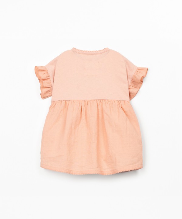 Vestido combinado em algod�o org�nico e algod�o reciclado