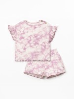 Pijama dem malha canelada com estampado