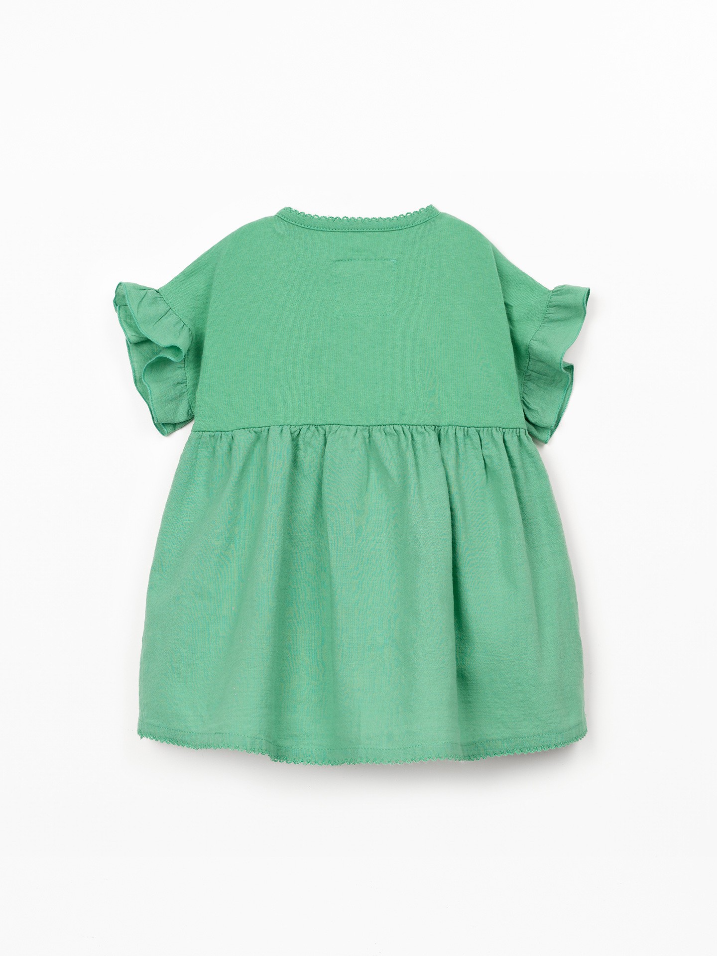 Vestido combinado em algodão orgânico e algodão reciclado