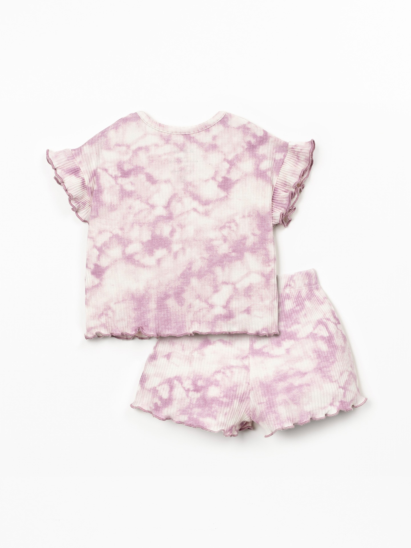 Pijama de punto canalé con estampado