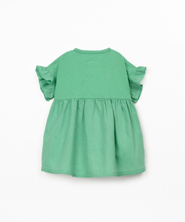 Vestido combinado em algodão orgânico e algodão reciclado