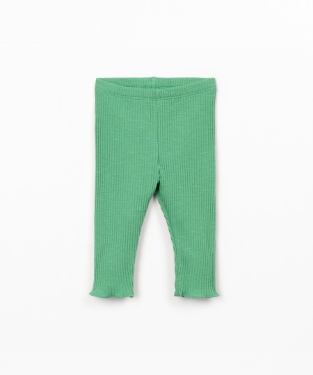 Ribbed leggings in organic cotton