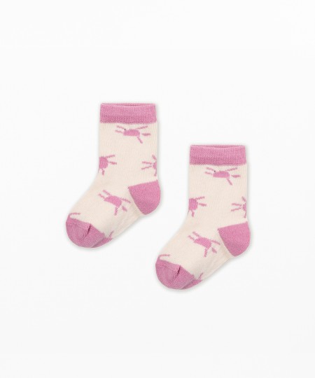 Meias em algod�o org�nico com estampado do sol