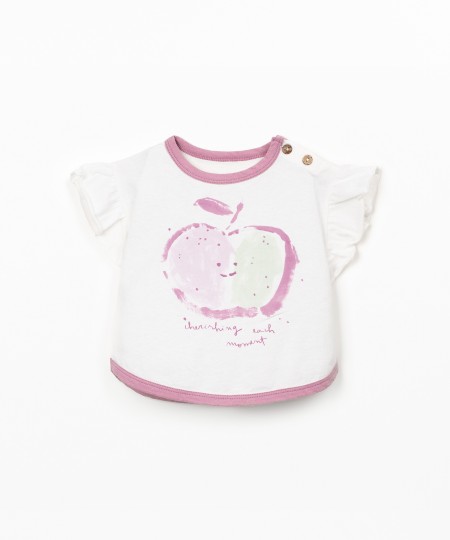 T-shirt with ruffle sleeves