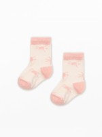 Meias em algod�o org�nico com estampado do sol