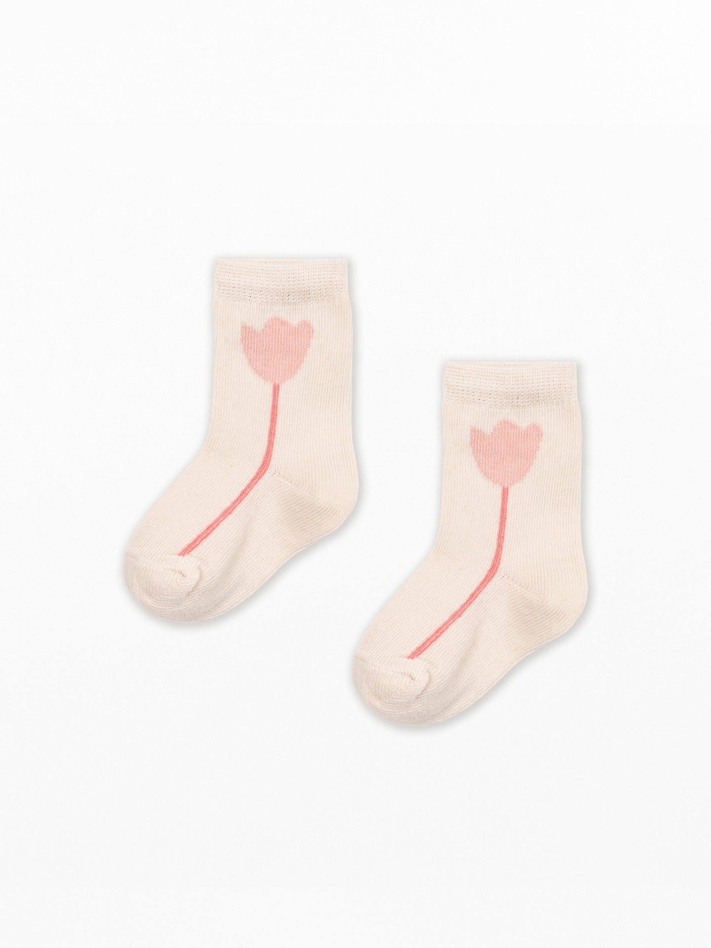 Meias com estampado de tulipas