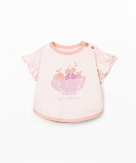 T-shirt avec volant aux manches