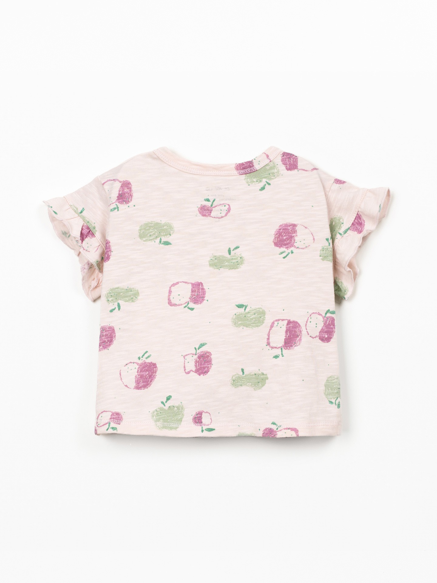 T-shirt com encaixe de folho na manga