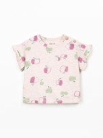 T-shirt com encaixe de folho na manga