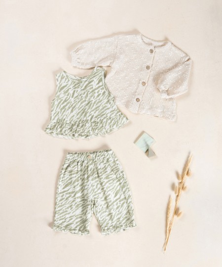 Top de tecido com estampado