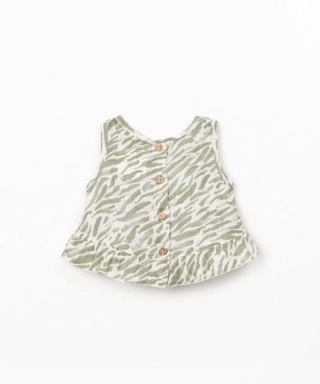 Top de tecido com estampado