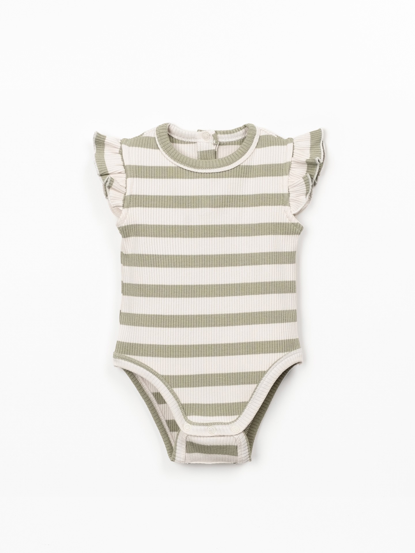 Body de punto acanalado con estampado de rayas