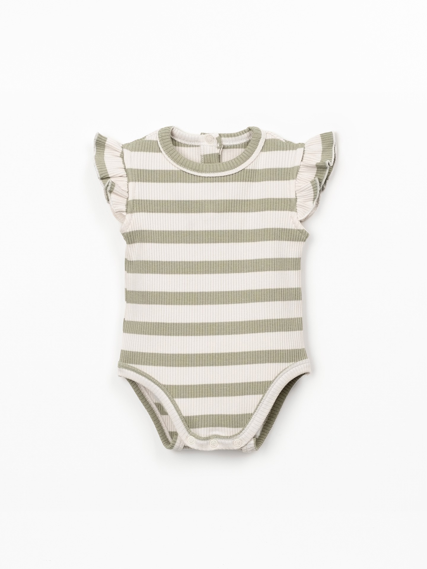 Body de punto acanalado con estampado de rayas