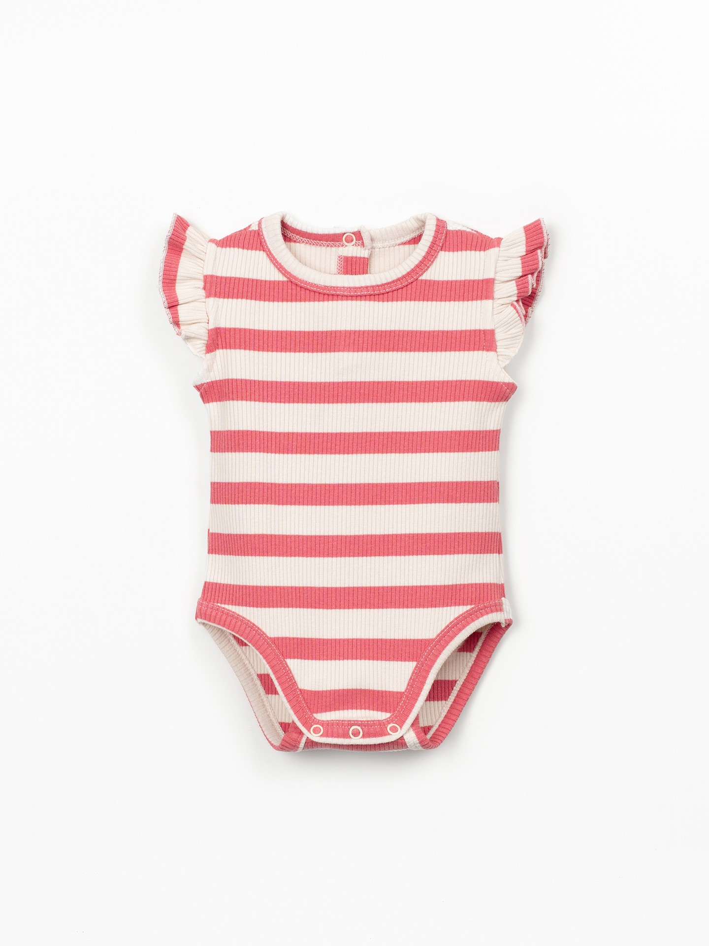 Ribbed jersey bodysuit with stripe pattern