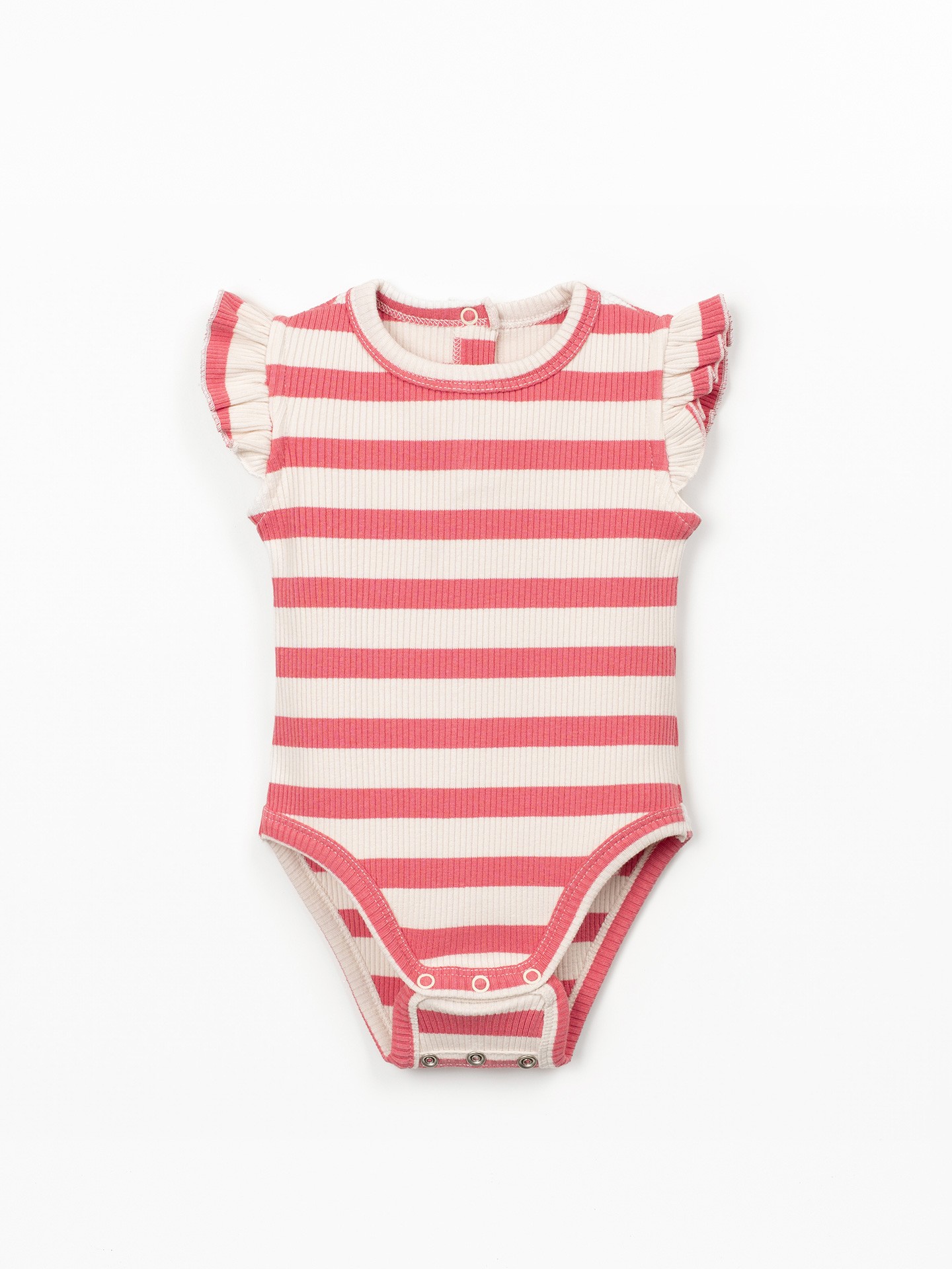 Ribbed jersey bodysuit with stripe pattern