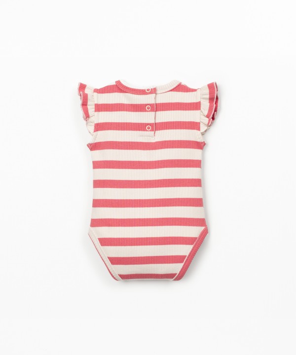 Ribbed jersey bodysuit with stripe pattern