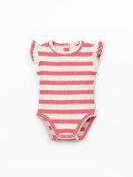 Ribbed jersey bodysuit with stripe pattern