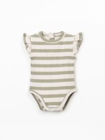 Ribbed jersey bodysuit with stripe pattern
