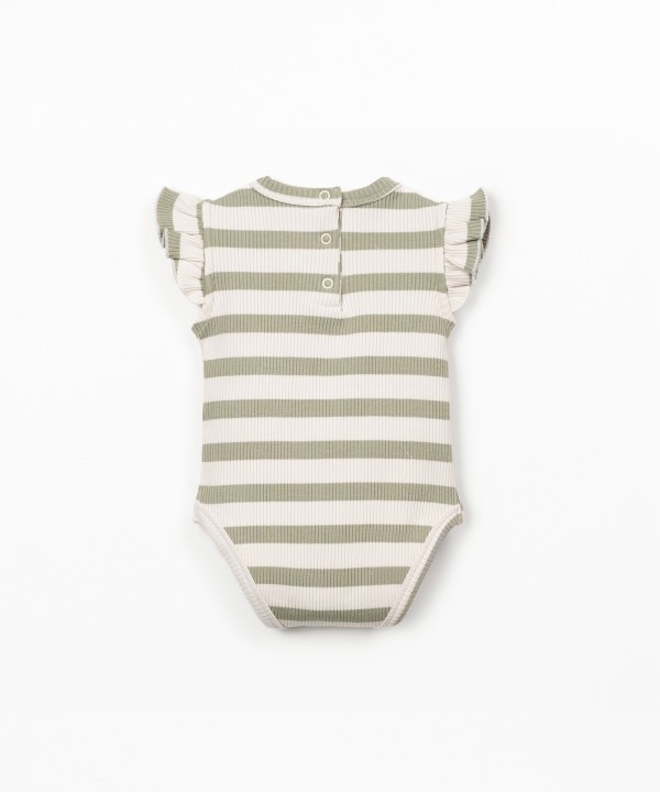 Ribbed jersey bodysuit with stripe pattern