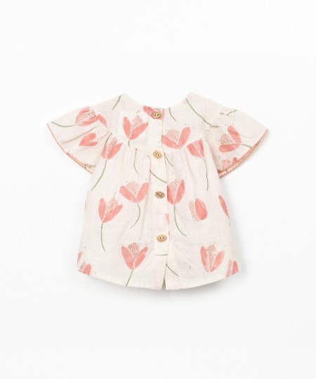 Túnica con estampado de tulipanes