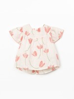 T�nica com estampado de tulipas
