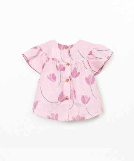 Túnica com estampado de tulipas