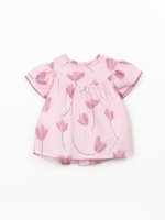 T�nica com estampado de tulipas
