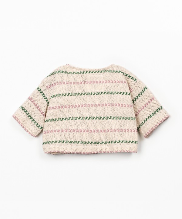 Sweater in cotton and recycled cotton blend