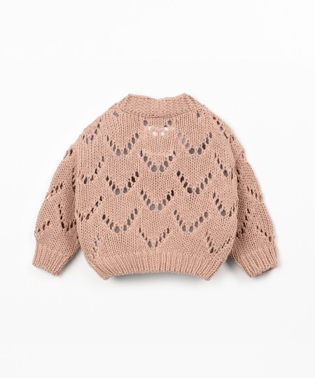 Casaco tricot com botões de coco