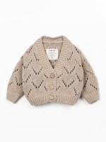 Casaco tricot com bot�es de coco