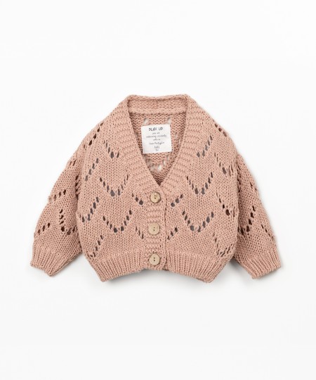 Casaco tricot com botões de coco