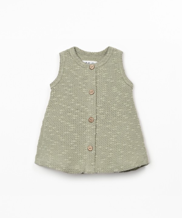 Jersey dress with knitted effect