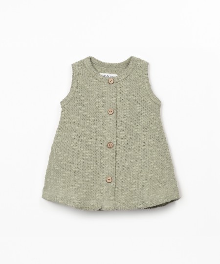 Jersey dress with knitted effect