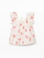 Fabric dress with tulip print