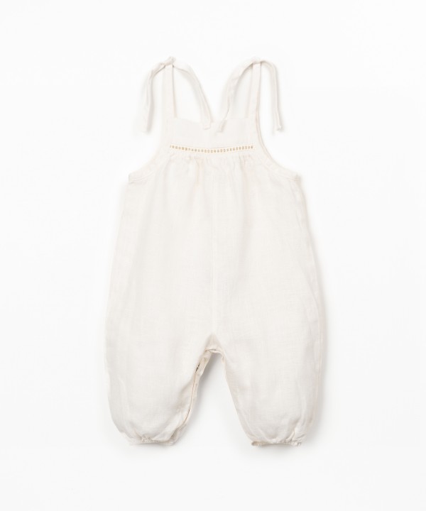 Linen jumpsuit with straps