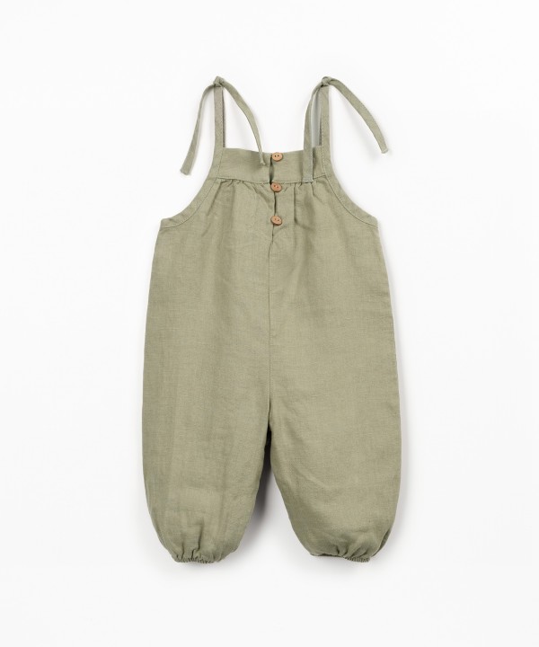 Linen jumpsuit with straps