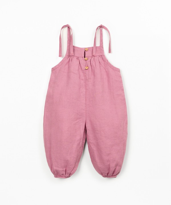 Linen jumpsuit with straps